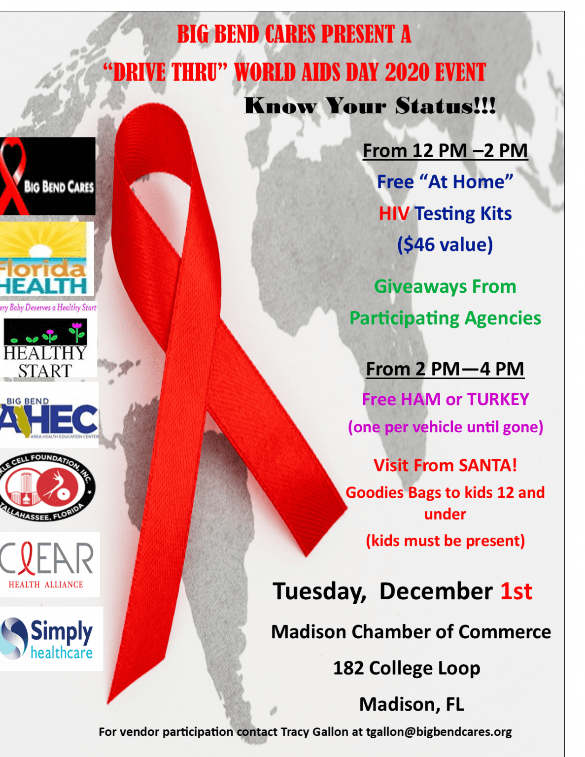 World AIDS Day (Madison County Drive Thru Event) Big Bend Cares